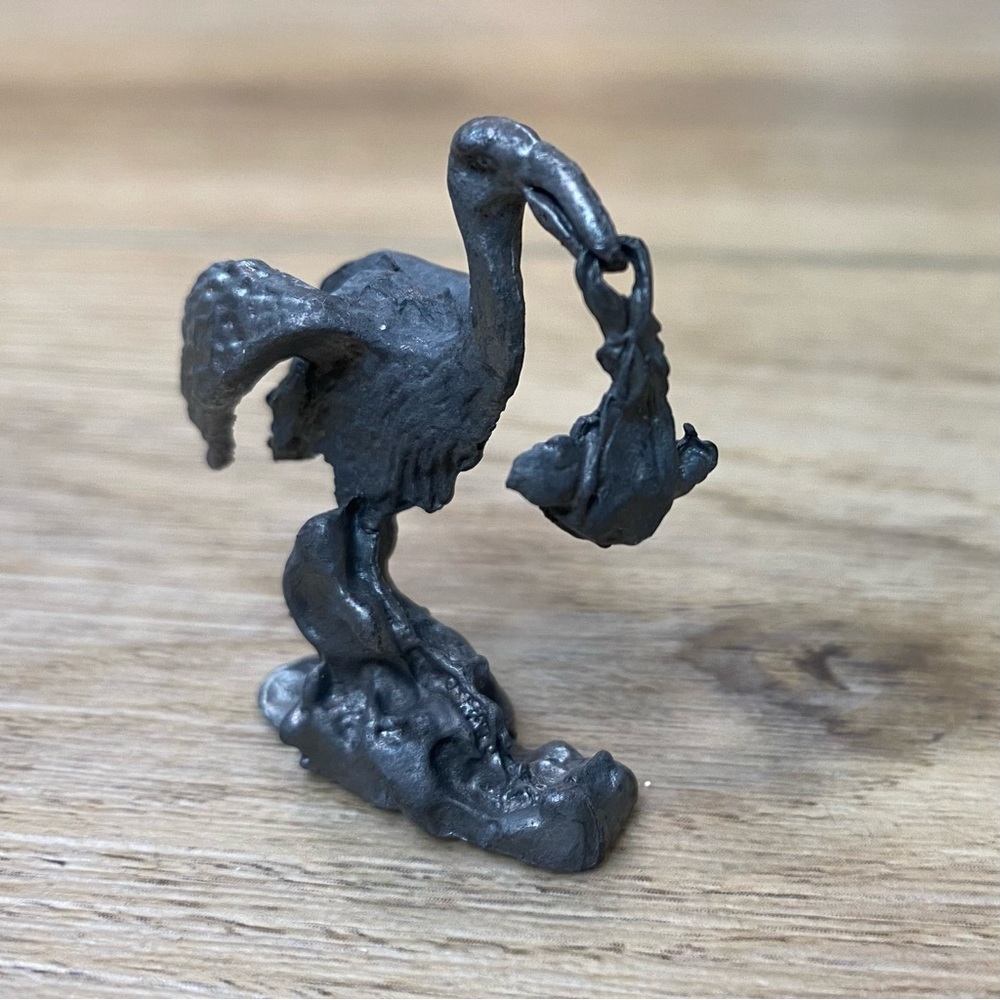 Pewter Stork Fertility Charm‎